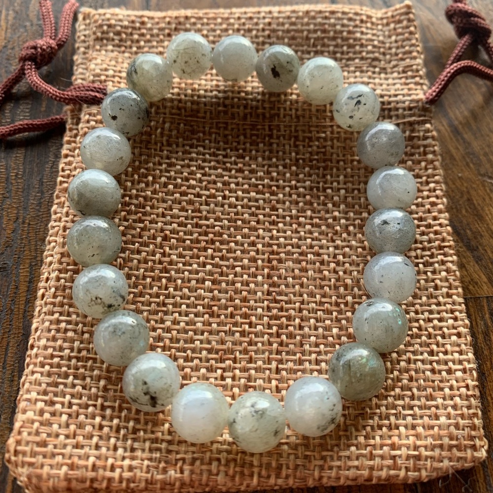 Brand New Labradorite Adjustable Bracelet Labradorite Crystal Grey Labradorite